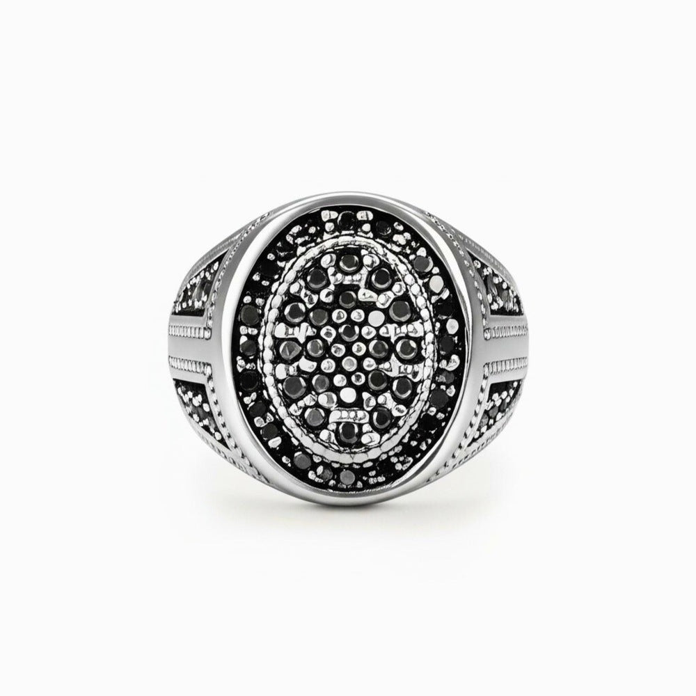 THE MEN THING Rings Royal Series - RAGNAR VALOR RING - Pure Stainless Steel Men’s Steel-Plated Ring – Statement Luxury Jewelry (Size : 19-22)
