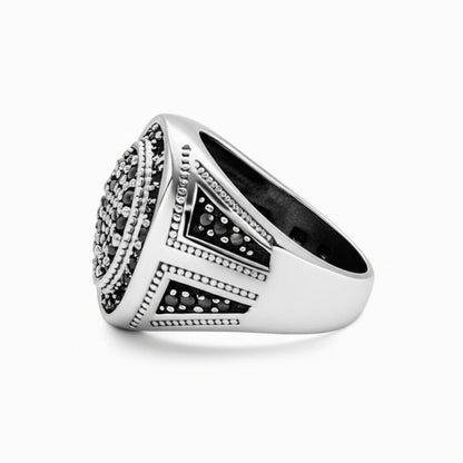 THE MEN THING Rings Royal Series - RAGNAR VALOR RING - Pure Stainless Steel Men’s Steel-Plated Ring – Statement Luxury Jewelry (Size : 19-22)