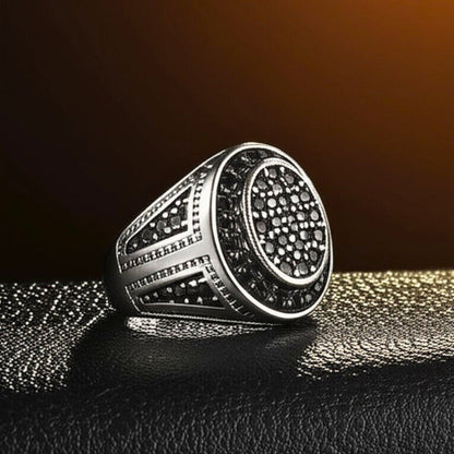 THE MEN THING Rings Royal Series - RAGNAR VALOR RING - Pure Stainless Steel Men’s Steel-Plated Ring – Statement Luxury Jewelry (Size : 19-22)