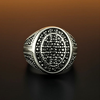 THE MEN THING Rings Royal Series - RAGNAR VALOR RING - Pure Stainless Steel Men’s Steel-Plated Ring – Statement Luxury Jewelry (Size : 19-22)