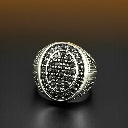 THE MEN THING Rings Royal Series - RAGNAR VALOR RING - Pure Stainless Steel Men’s Steel-Plated Ring – Statement Luxury Jewelry (Size : 19-22)