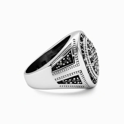 THE MEN THING Rings Royal Series - RAGNAR VALOR RING - Pure Stainless Steel Men’s Steel-Plated Ring – Statement Luxury Jewelry (Size : 19-22)