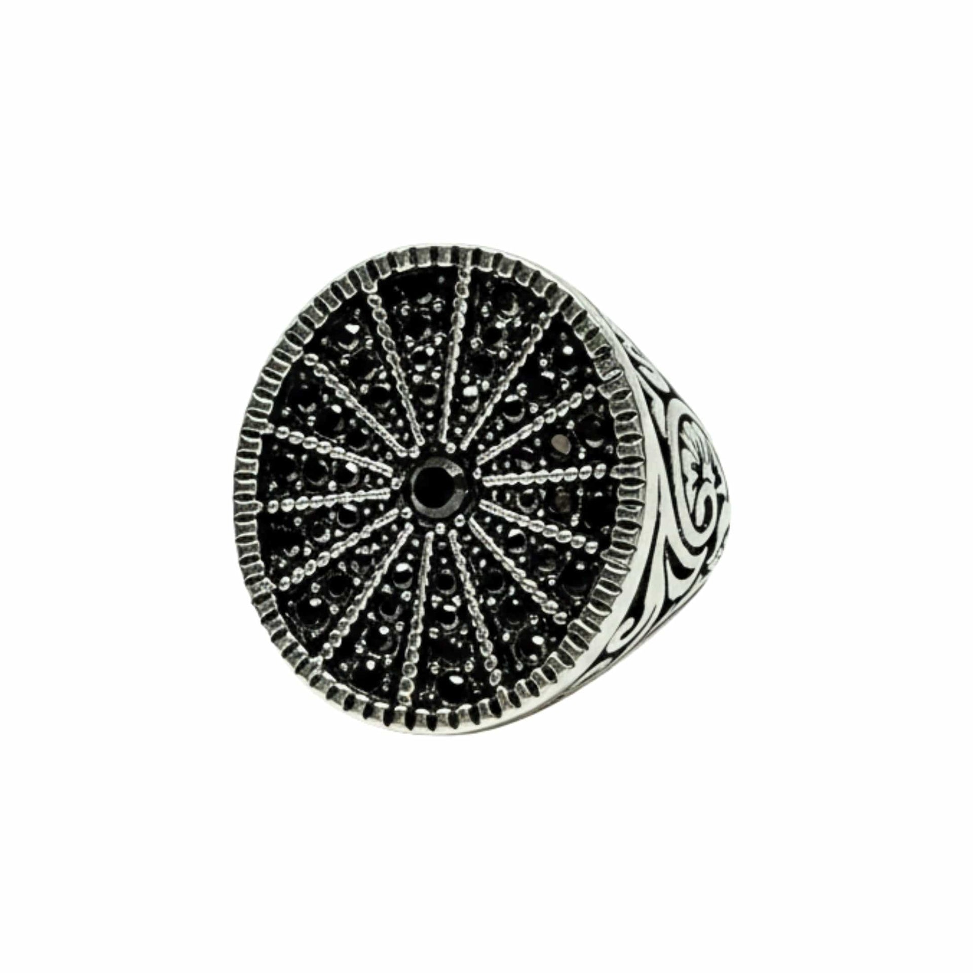 THE MEN THING Rings Royal Series - SHADOW SUN RING - Pure Stainless Steel Men’s Steel-Plated Ring – Statement Luxury Jewelry (Size : 15-16-17-18-21-22-26-27)