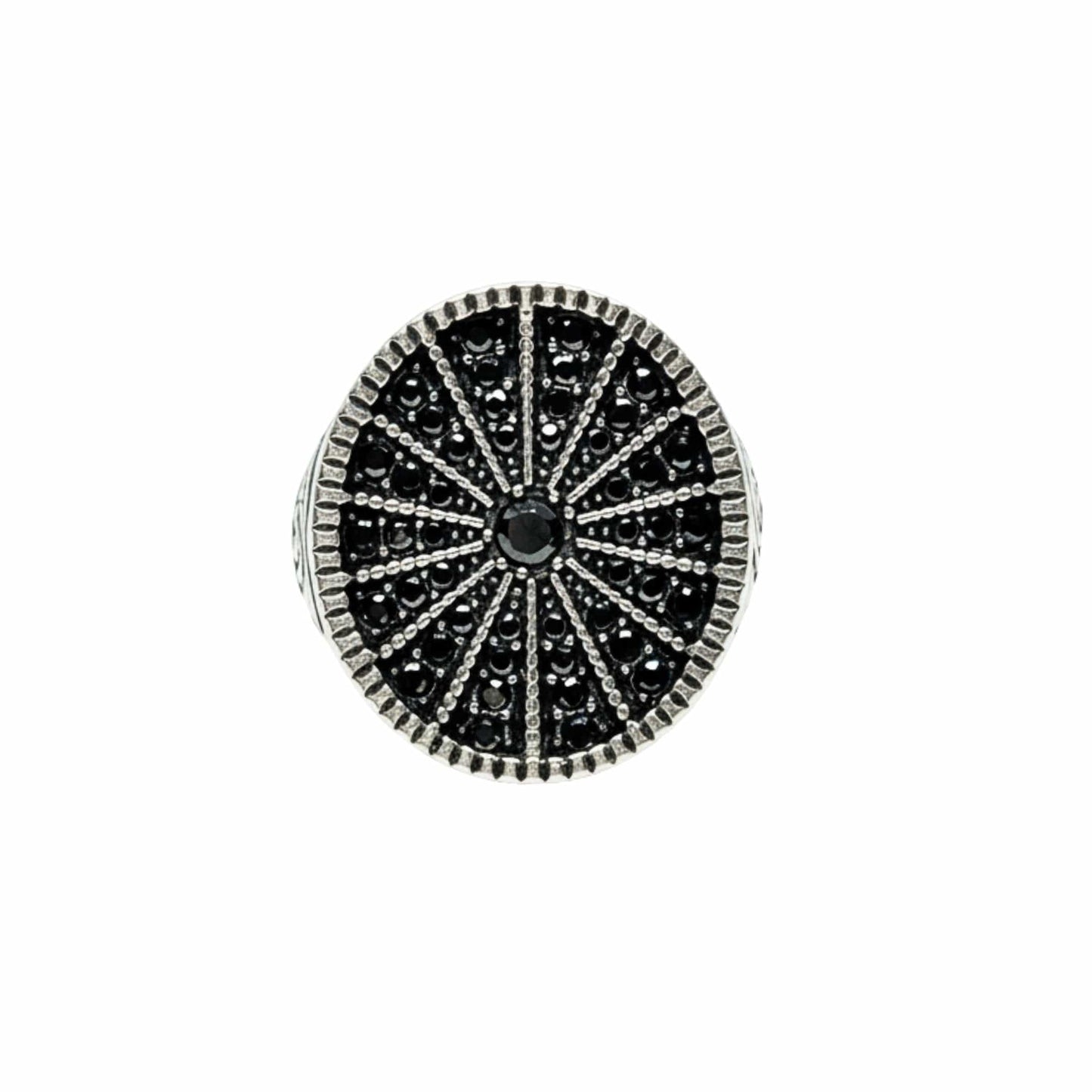 THE MEN THING Rings Royal Series - SHADOW SUN RING - Pure Stainless Steel Men’s Steel-Plated Ring – Statement Luxury Jewelry (Size : 15-16-17-18-21-22-26-27)