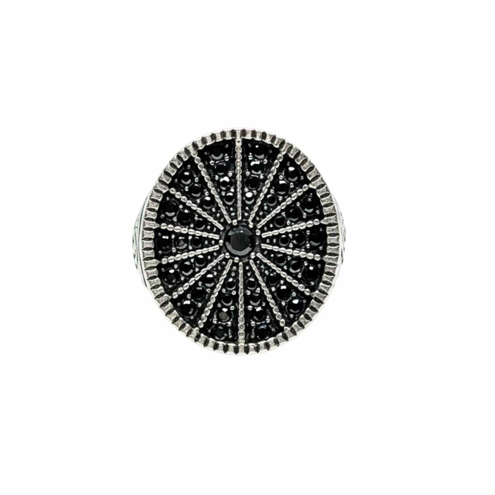 THE MEN THING Rings Royal Series - SHADOW SUN RING - Pure Stainless Steel Men’s Steel-Plated Ring – Statement Luxury Jewelry (Size : 15-16-17-18-21-22-26-27)