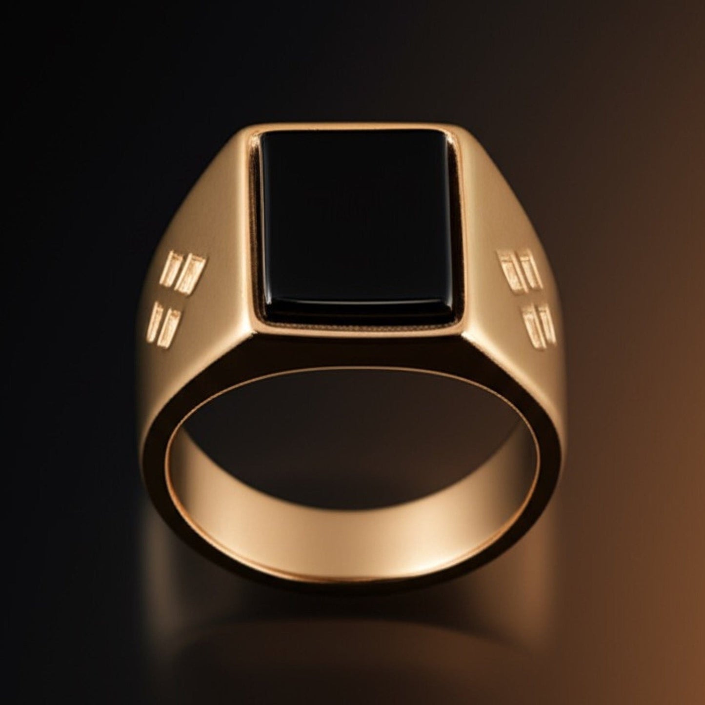 THE MEN THING Rings Royal Series - SHADOW VAULT RING - Pure Stainless Steel Men’s Rose Gold-Plated Ring – Statement Luxury Jewelry (Size : -16-19-22)