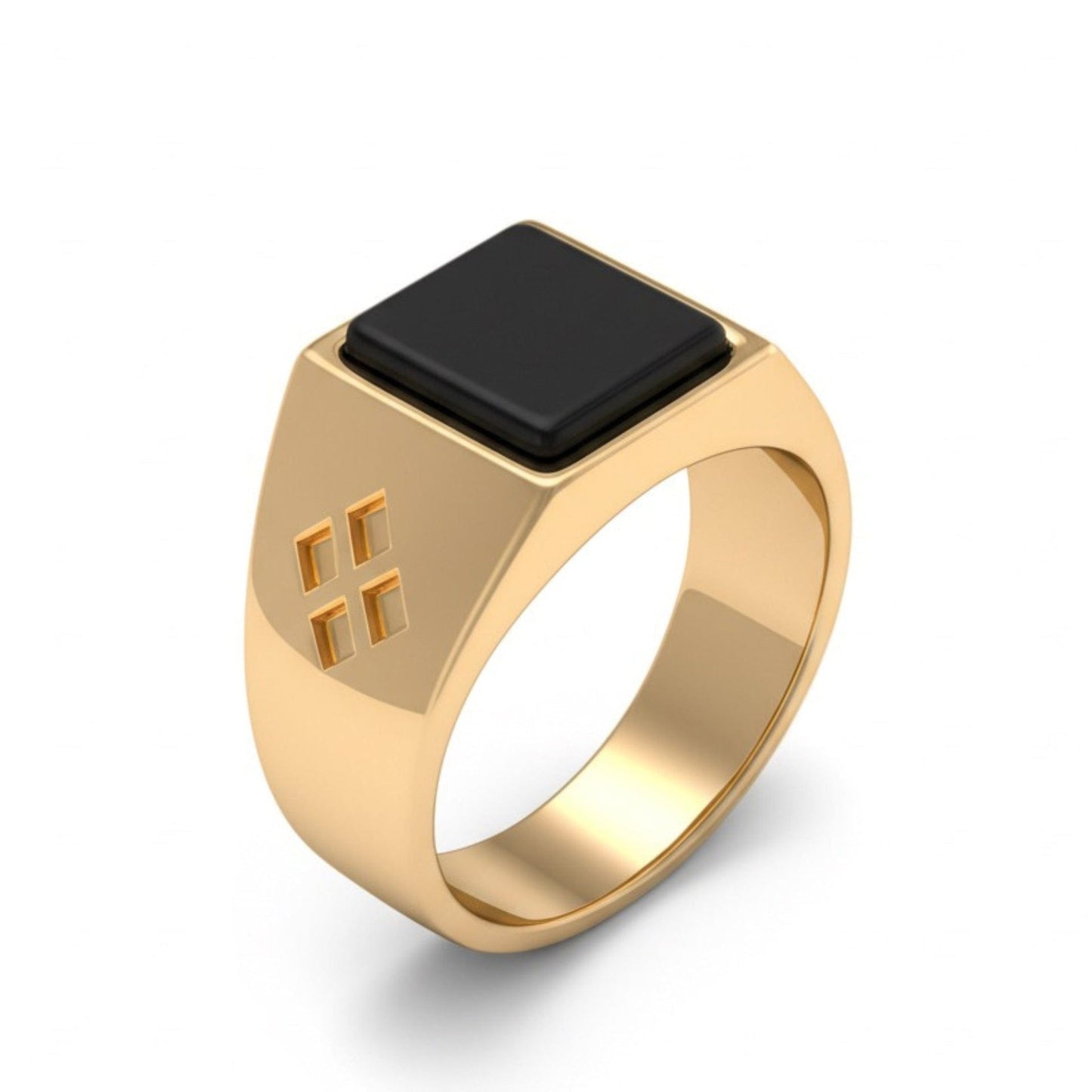 THE MEN THING Rings Royal Series - SHADOW VAULT RING - Pure Stainless Steel Men’s Rose Gold-Plated Ring – Statement Luxury Jewelry (Size : -16-19-22)