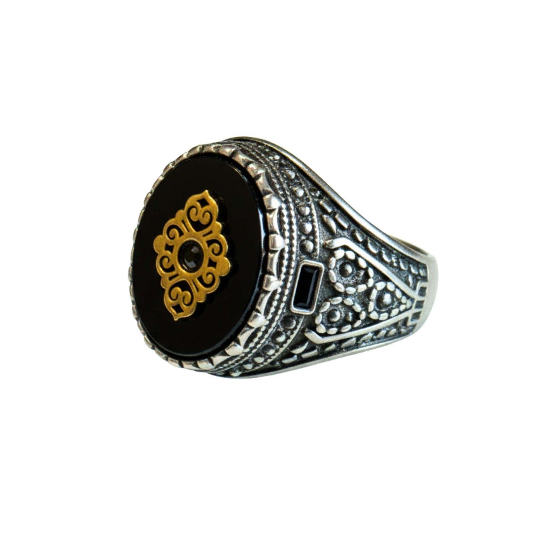 THE MEN THING Rings Royal Series - SILVER ELITE CREST RING - Pure Stainless Steel Men’s Steel-Gold-Plated Ring – Statement Luxury Jewelry (Size : 17-19-20-22-27)