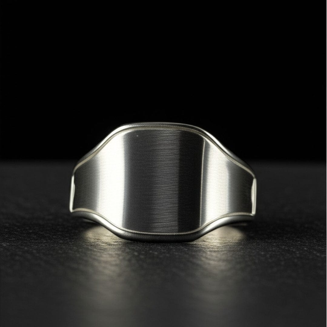 THE MEN THING Rings Royal Series - SILVERHUSH RING - Pure Stainless Steel Men’s Silver-Plated Ring – Statement Luxury Jewelry (Size : 16-19-22-24)