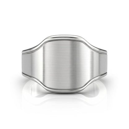 THE MEN THING Rings Royal Series - SILVERHUSH RING - Pure Stainless Steel Men’s Silver-Plated Ring – Statement Luxury Jewelry (Size : 16-19-22-24)