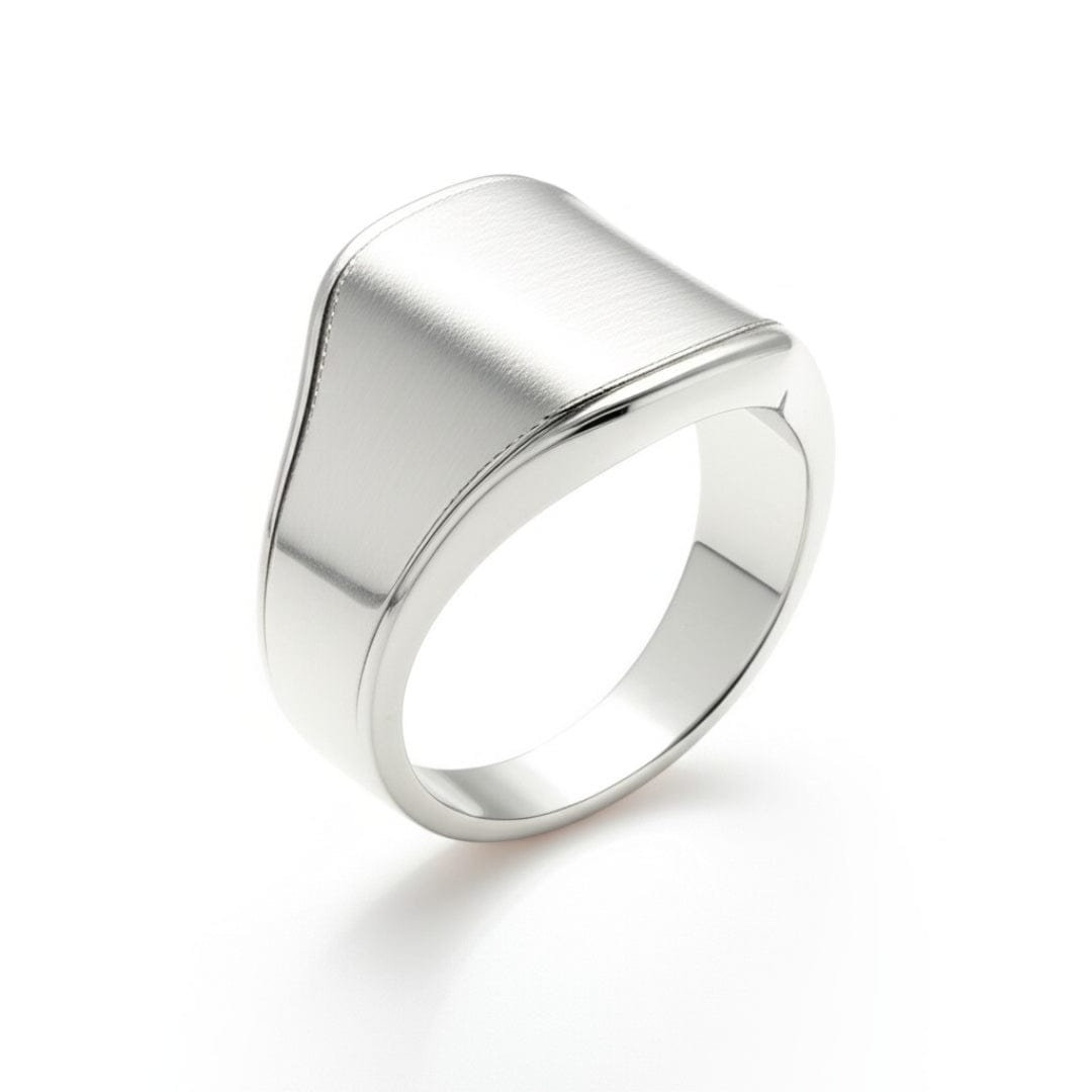 THE MEN THING Rings Royal Series - SILVERHUSH RING - Pure Stainless Steel Men’s Silver-Plated Ring – Statement Luxury Jewelry (Size : 16-19-22-24)