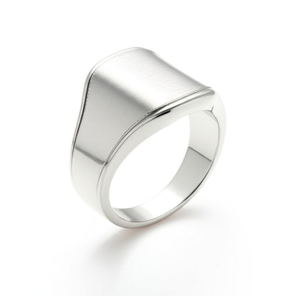 THE MEN THING Rings Royal Series - SILVERHUSH RING - Pure Stainless Steel Men’s Silver-Plated Ring – Statement Luxury Jewelry (Size : 16-19-22-24)