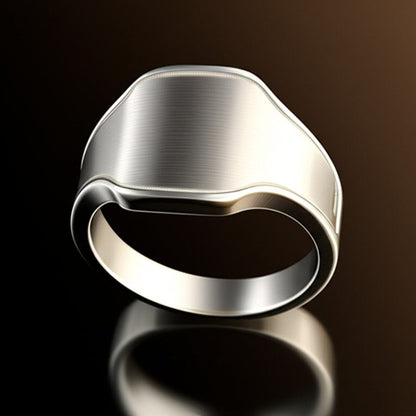 THE MEN THING Rings Royal Series - SILVERHUSH RING - Pure Stainless Steel Men’s Silver-Plated Ring – Statement Luxury Jewelry (Size : 16-19-22-24)