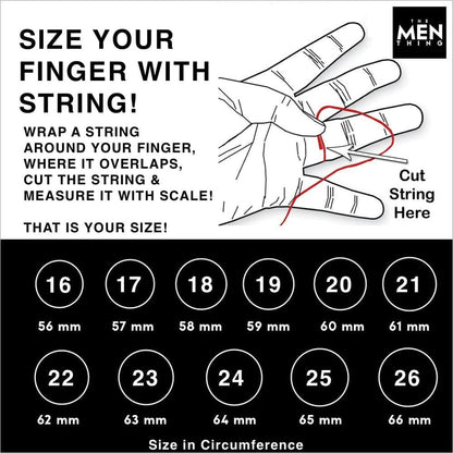 THE MEN THING Rings Royal Series - SQUARE REIGN RING - Pure Stainless Steel Men’s Steel-Black-Plated Ring – Statement Luxury Jewelry (Size : 16-19-22-24)