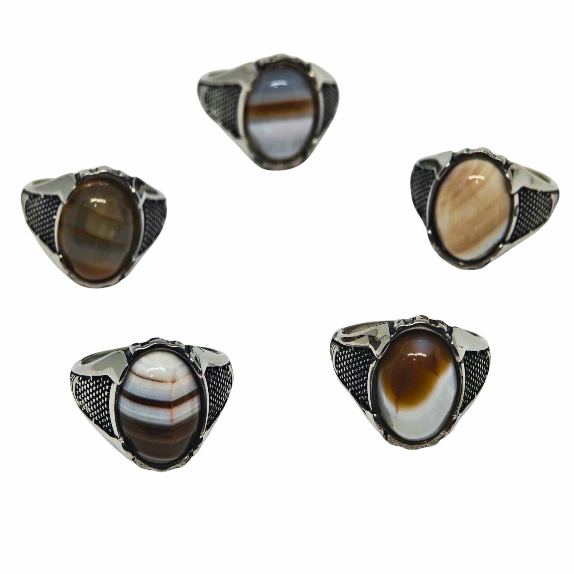 THE MEN THING Rings Royal Series - STRATOS VEIN MULTICOLOR STONES - Pure Stainless Steel Men’s Steel-Plated Ring – Statement Luxury Jewelry (Size :16-17-21-22-24-26-27)