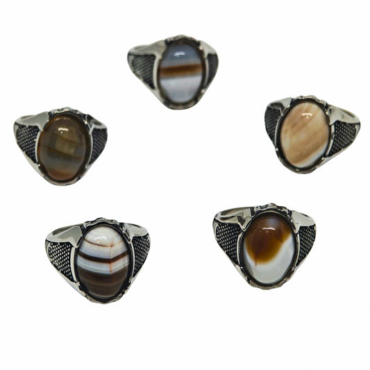 THE MEN THING Rings Royal Series - STRATOS VEIN MULTICOLOR STONES - Pure Stainless Steel Men’s Steel-Plated Ring – Statement Luxury Jewelry (Size :16-17-21-22-24-26-27)