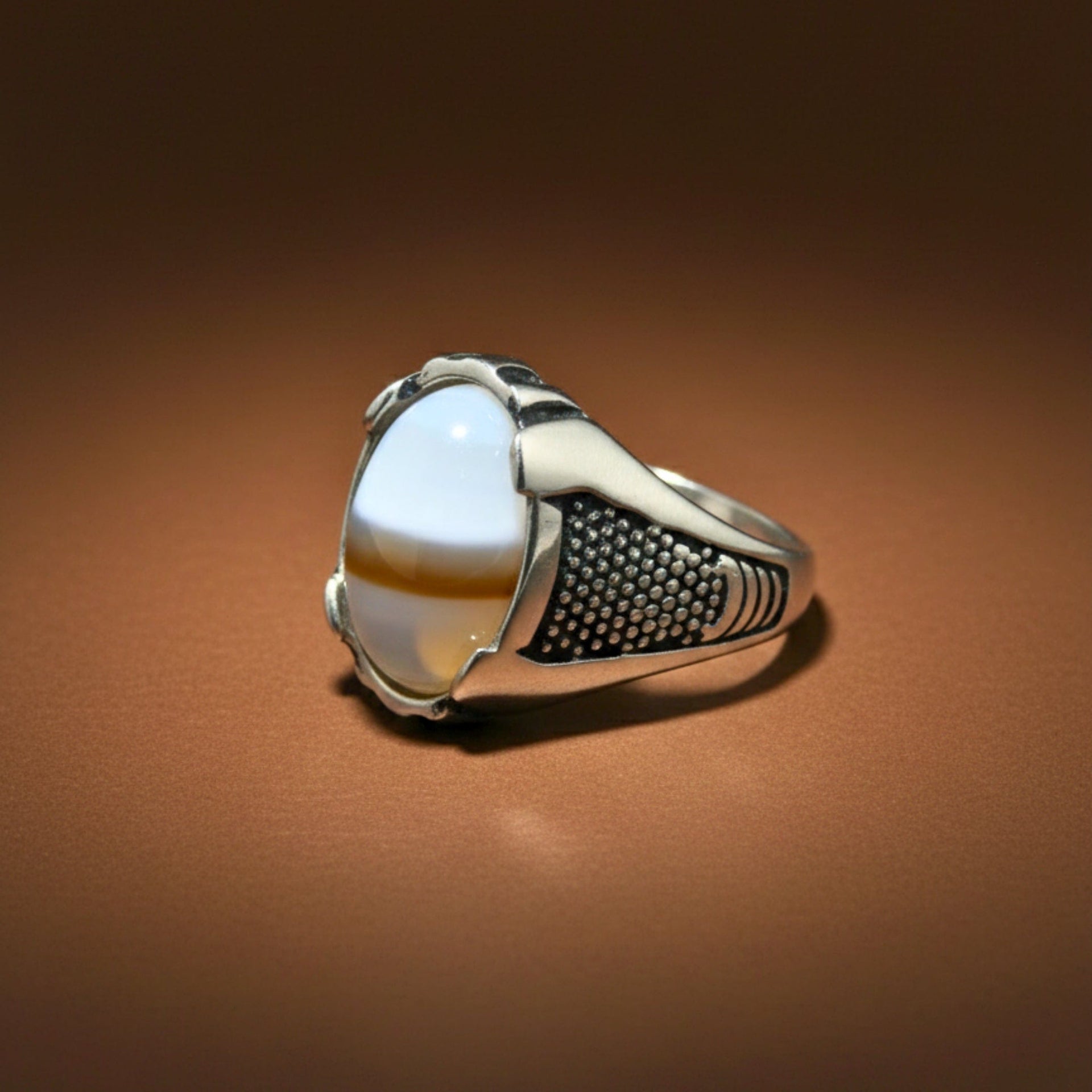 THE MEN THING Rings Royal Series - STRATOS VEIN MULTICOLOR STONES - Pure Stainless Steel Men’s Steel-Plated Ring – Statement Luxury Jewelry (Size :16-17-21-22-24-26-27)