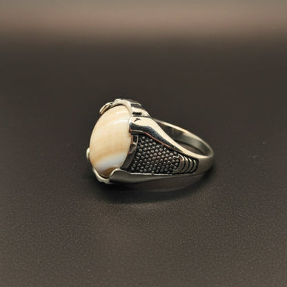 THE MEN THING Rings Royal Series - STRATOS VEIN MULTICOLOR STONES - Pure Stainless Steel Men’s Steel-Plated Ring – Statement Luxury Jewelry (Size :16-17-21-22-24-26-27)
