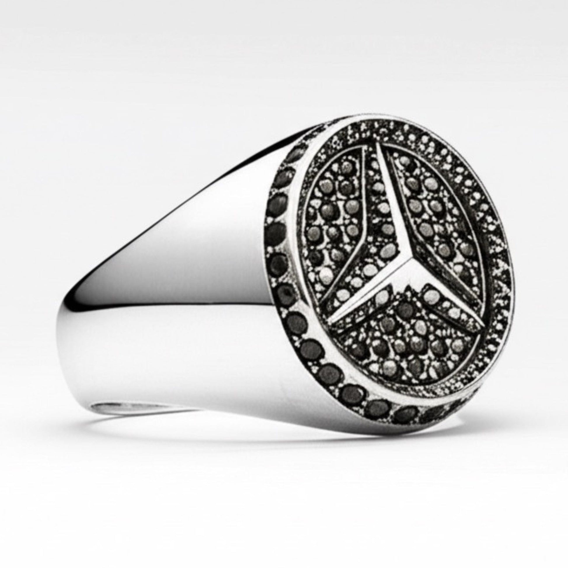 THE MEN THING Rings Royal Series - TRISTAR SHINING RING - Pure Stainless Steel Men’s Steel-Plated Ring – Statement Luxury Jewelry (Size : 19-22-24)