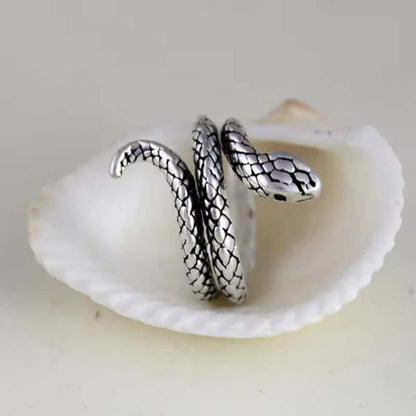 THE MEN THING Rings SERPENTINE  Titanium Steel Ring for Men and Boys (Size-21)