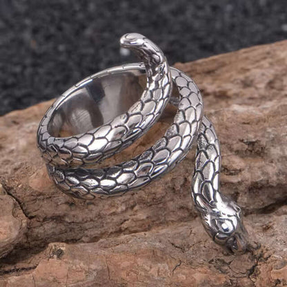 THE MEN THING Rings SERPENTINE  Titanium Steel Ring for Men and Boys (Size-21)