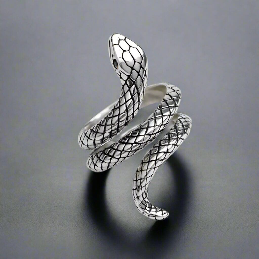 THE MEN THING Rings SERPENTINE  Titanium Steel Ring for Men and Boys (Size-21)
