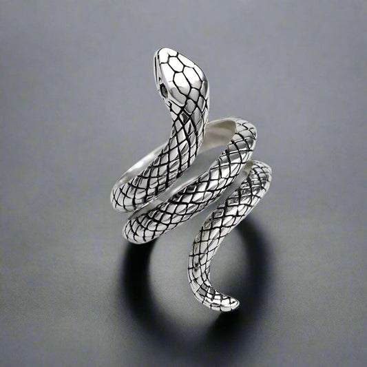 THE MEN THING Rings SERPENTINE  Titanium Steel Ring for Men and Boys (Size-21)