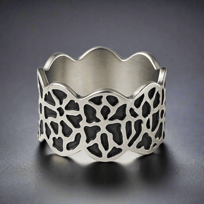 THE MEN THING Rings SHADOW CROWN RING - Pure Stainless Steel Men’s Steel-Plated Ring – Statement Luxury Jewelry (Size : 17-22-29)