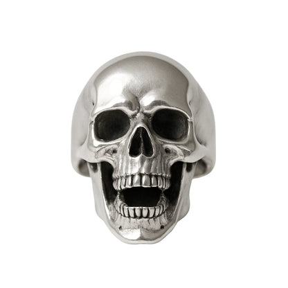 THE MEN THING Rings SPIRE SKULL RING - Pure Stainless Steel Men’s Steel-Plated Ring – Statement Luxury Jewelry (Size : 16-22-27)