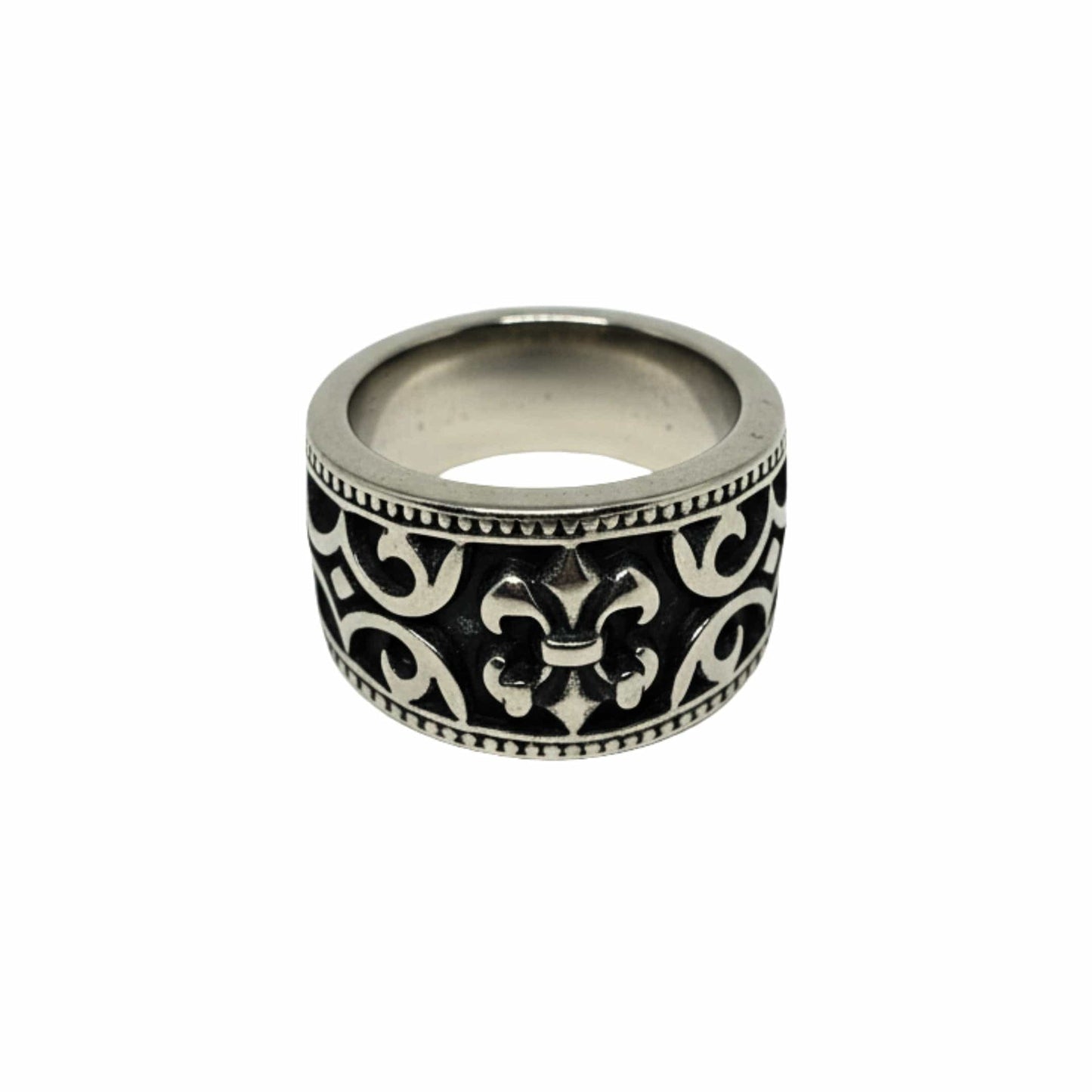 THE MEN THING Rings THE MEN THING Royal Series - IMPERIAL FLEUR RING - Pure Stainless Steel Men’s Steel-Plated Ring – Statement Luxury Jewelry (Size :18-22-24-25-28-31)