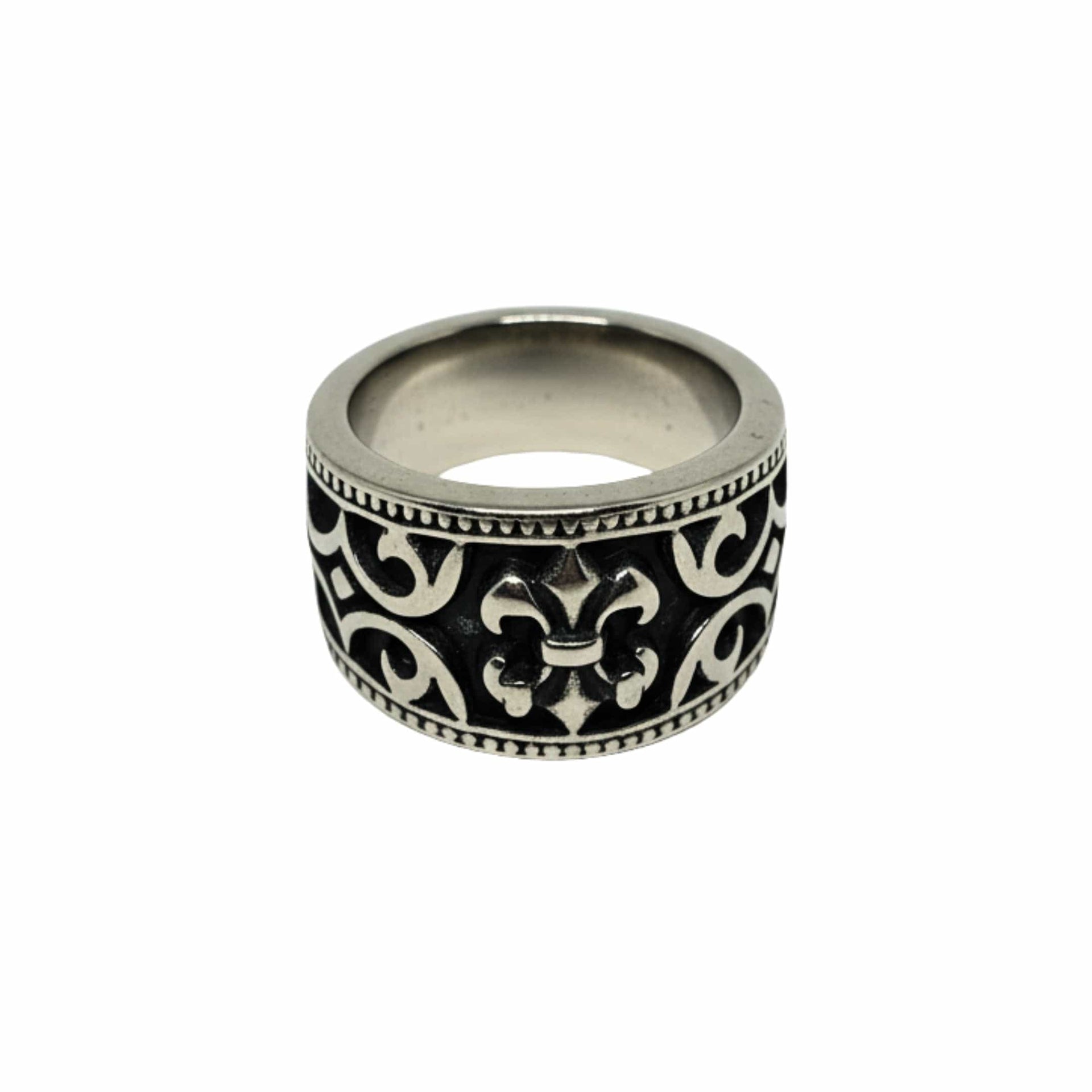 THE MEN THING Rings THE MEN THING Royal Series - IMPERIAL FLEUR RING - Pure Stainless Steel Men’s Steel-Plated Ring – Statement Luxury Jewelry (Size :18-22-24-25-28-31)