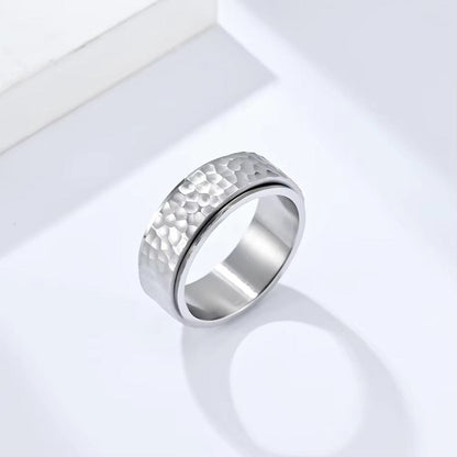 THE MEN THING Rings TITAN HAMMER RING - Silver Ring - Pure Titanium Steel Ring for Men Size - 21