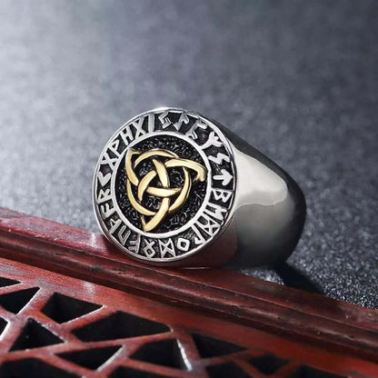 THE MEN THING Rings TRINITY KNOT VIKING - Titanium Steel Ring for Men & Boys (17 inch)
