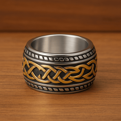 THE MEN THING Rings VALAR BAND RING - Pure Stainless Steel Men’s Steel-Plated Ring – Statement Luxury Jewelry (Size : 17-23-28)