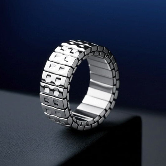THE MEN THING Rings ZORION - Adjustable Pure Titanium Steel Ring for Men & Boys