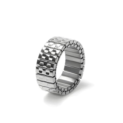 THE MEN THING Rings ZORION - Adjustable Pure Titanium Steel Ring for Men & Boys