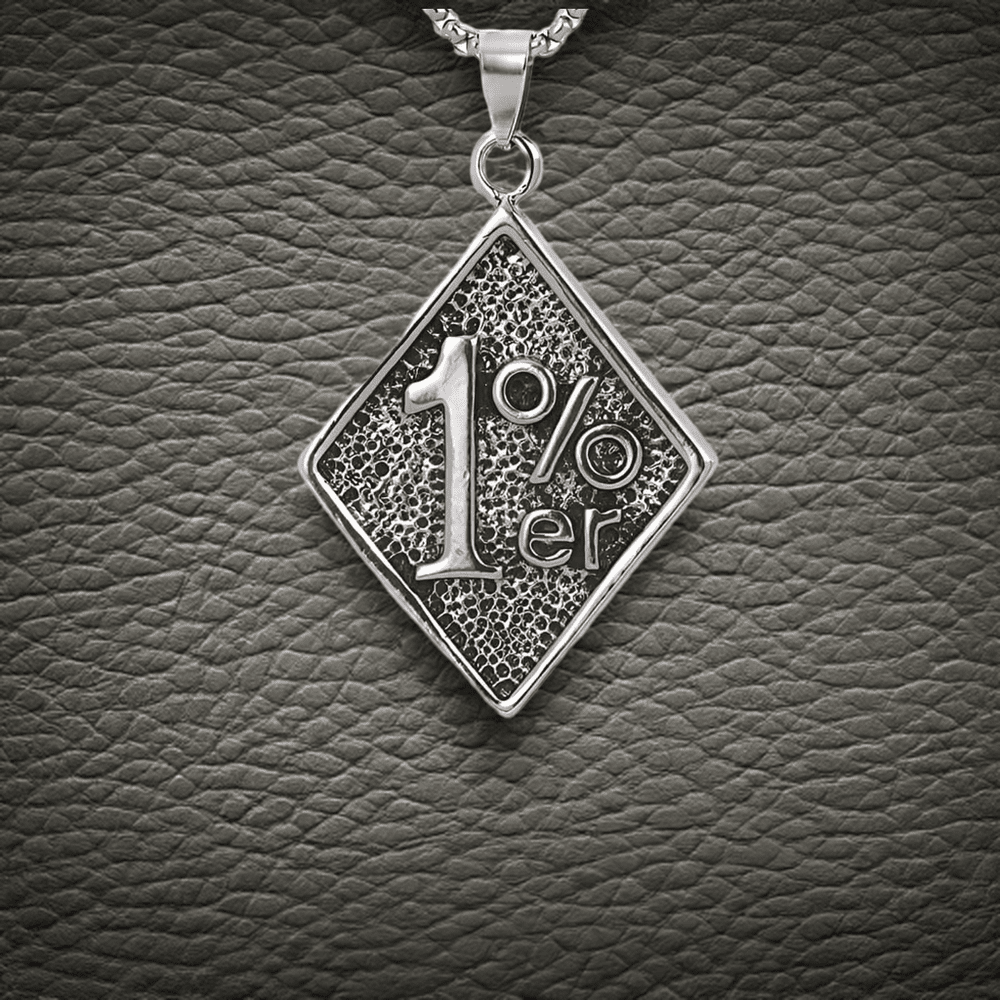 THE MEN THING SS Pendant/ Necklace 1% -  Pendant with Pure Stainless Steel 24inch Chain for Men, European trending Style - Round Box Chain for Men & Boys