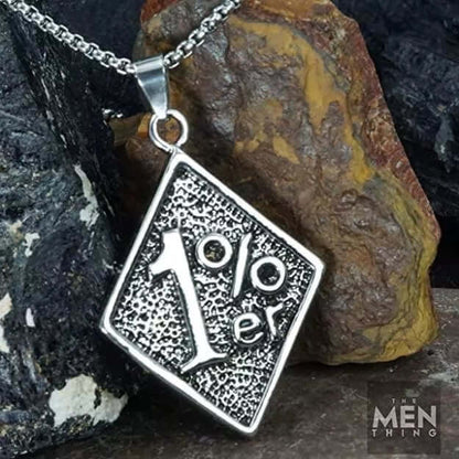 THE MEN THING SS Pendant/ Necklace 1% -  Pendant with Pure Stainless Steel 24inch Chain for Men, European trending Style - Round Box Chain for Men & Boys
