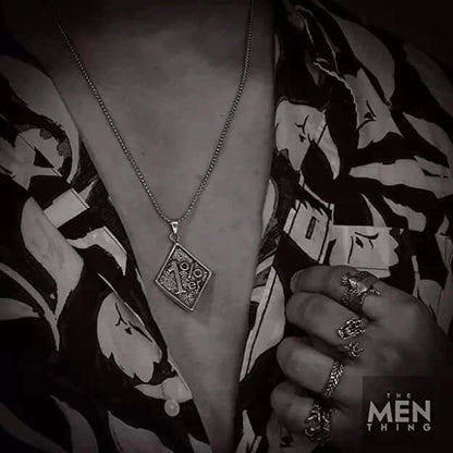 THE MEN THING SS Pendant/ Necklace 1% -  Pendant with Pure Stainless Steel 24inch Chain for Men, European trending Style - Round Box Chain for Men & Boys