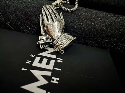 THE MEN THING SS Pendant/ Necklace APPLAUD -  Alloy Pendant with Stainless Steel 24inch Round Box Chain, Milan trending Style for Men & Boy