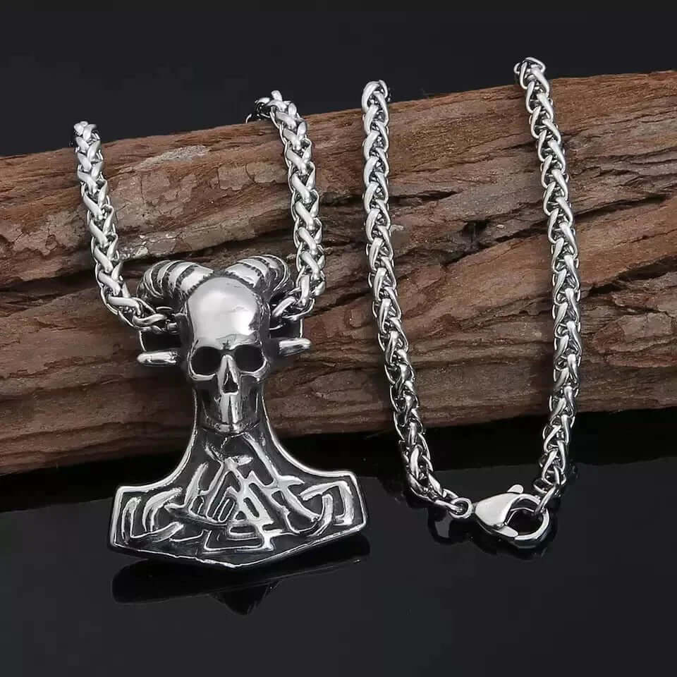 THE MEN THING SS Pendant/ Necklace BAPHOMET - Pure 316L Stainless Steel Vintage Viking Pendant with with 29 inch Chain for Men & Boys