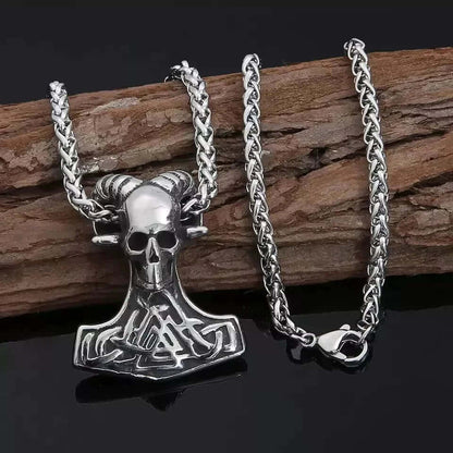 THE MEN THING SS Pendant/ Necklace BAPHOMET - Pure 316L Stainless Steel Vintage Viking Pendant with with 29 inch Chain for Men & Boys