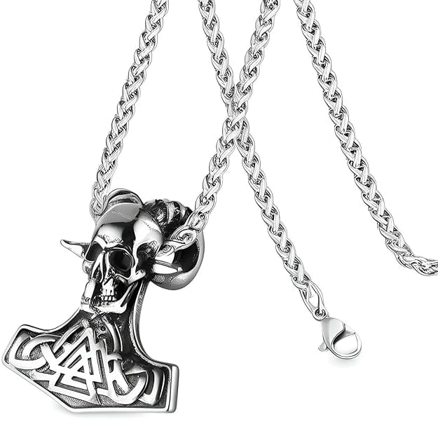THE MEN THING SS Pendant/ Necklace BAPHOMET - Pure 316L Stainless Steel Vintage Viking Pendant with with 29 inch Chain for Men & Boys