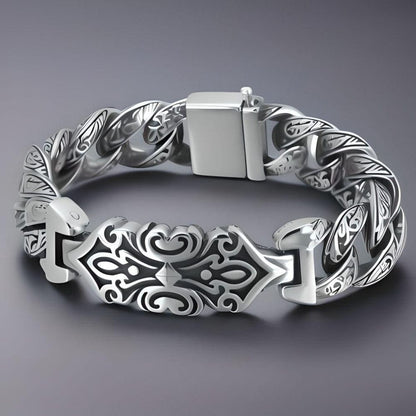 THE MEN THING SS Pendant/ Necklace BARBARIAN - 18mm Pure Titanium Steel Bracelet, Bracelet with hook buckle for Men & Boy (9 inch)