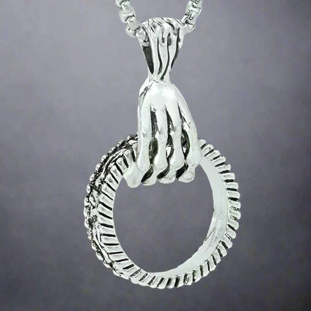 THE MEN THING SS Pendant/ Necklace CLAW HAND -  Alloy Pendant with Stainless Steel 24inch Round Box Chain, European trending Style for Men & Boys