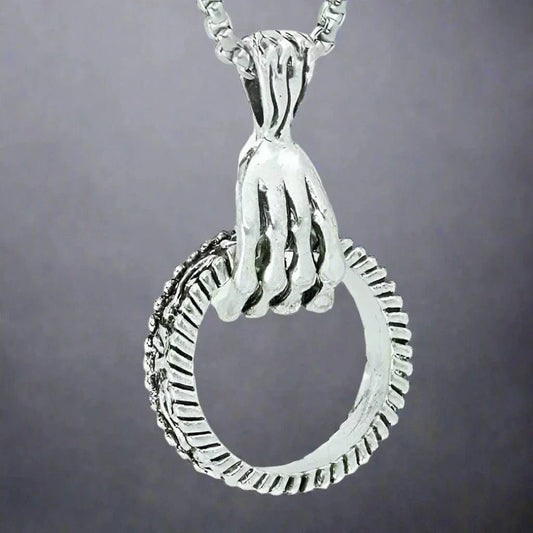 THE MEN THING SS Pendant/ Necklace CLAW HAND -  Alloy Pendant with Stainless Steel 24inch Round Box Chain, European trending Style for Men & Boys