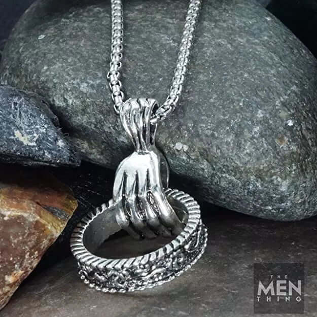 THE MEN THING SS Pendant/ Necklace CLAW HAND -  Alloy Pendant with Stainless Steel 24inch Round Box Chain, European trending Style for Men & Boys