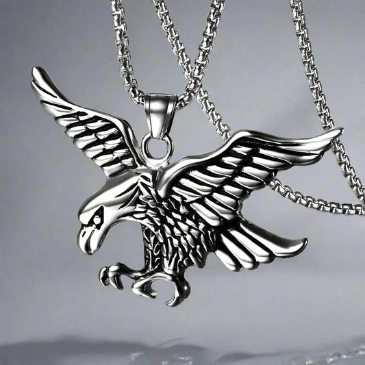 THE MEN THING SS Pendant/ Necklace EAGLE-HUNTER - Alloy Pendant with Pure Stainless Steel 24inch Round Body Chain, European trending Style for Men & Boy
