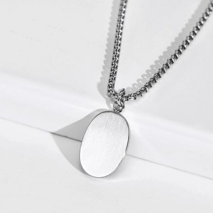 THE MEN THING SS Pendant/ Necklace ECLIPSE BLACK - Pure Titanium Steel Pendant with 24inch Round Box Chain for Men & Boys