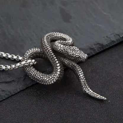 THE MEN THING SS Pendant/ Necklace FURIOUS INFINITY SNAKE  - Alloy Pendant with Pure Stainless Steel  24inch Round Box Chain, European trending Style for Men & Boy